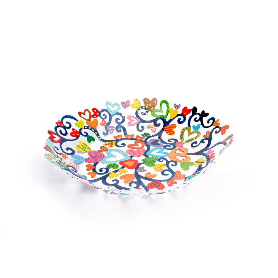 Bowl - Laser Cut + Hand Painted - Hearts
