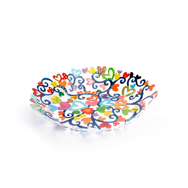 Bowl - Laser Cut + Hand Painted - Hearts