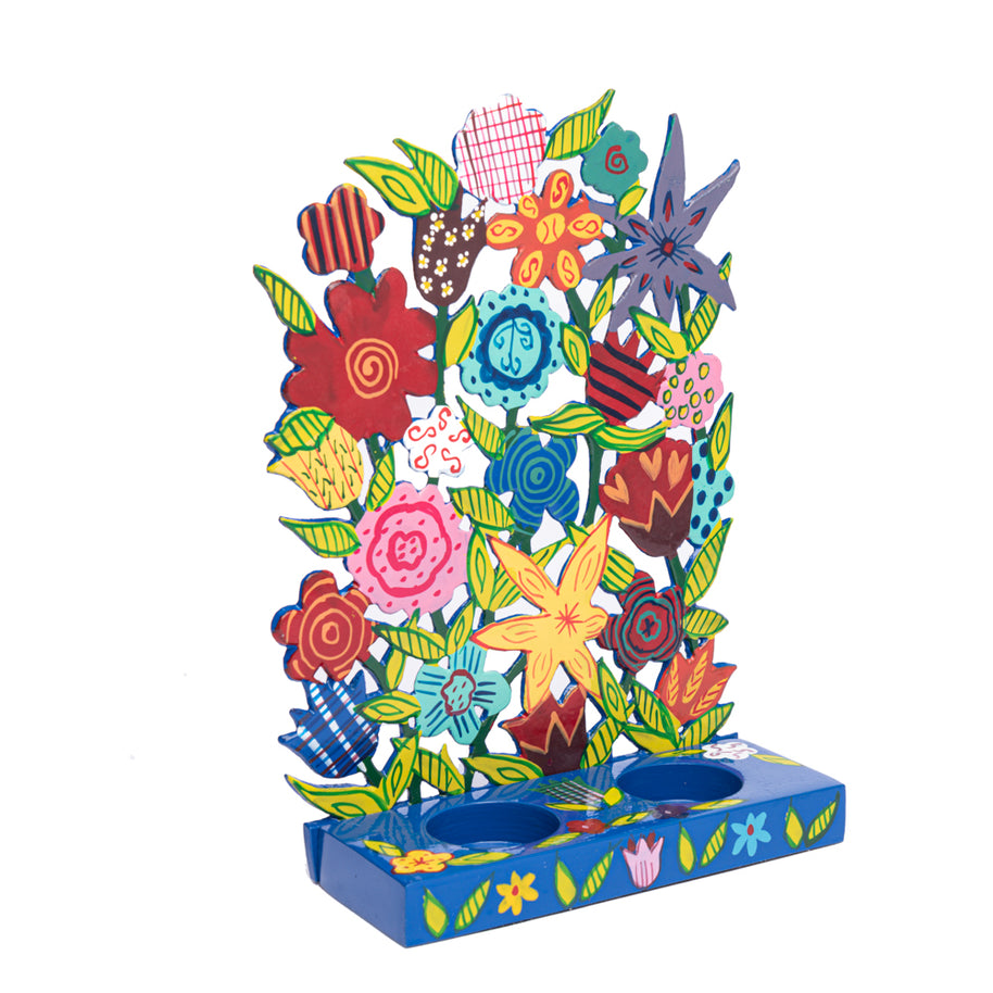 Candlesticks - Laser Cut - Hand Painted - Flowers